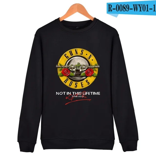 black Рок-группа GUNS N ROSES толстовка осень зима модные толстовки с длинным рукавом толстовки для мужчин и женщин хип-хоп спортивный костюм Топы Одежда - Цвет: black