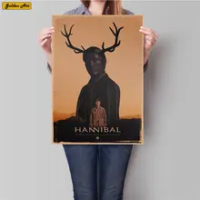 Украшение для бара, кафе, постер из фильма Ганнибал, ВИНТАЖНЫЙ ПЛАКАТ из крафт-бумаги, принт, картина, наклейка на стену, картина для комнаты, 45,5x31,5 см
