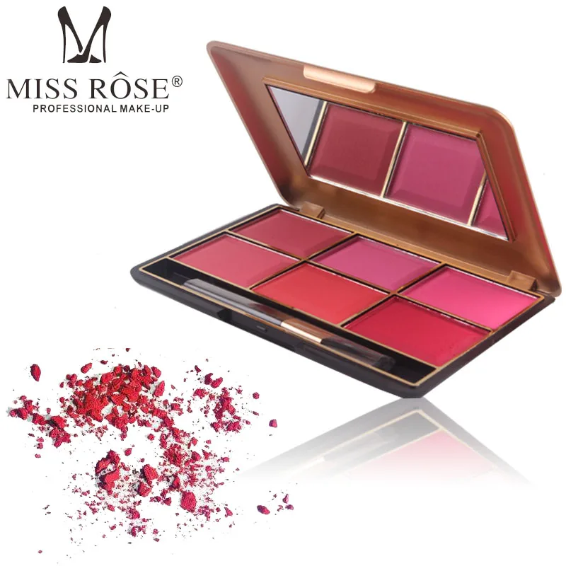 

MISS ROSE 4 Types Face Makeup Matte Blush Palette 6 Colors Blusher Powder Contour Bronzer Cheek Rouge Smooth Texture Nude