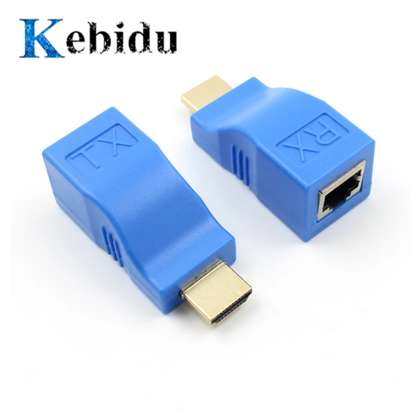 Kebidu 4k RJ45 к HDMI мини удлинитель HDMI Расширение до 30 м по CAT 5e/6 UTP LAN Ethernet кабель для 1080P HDTV HDPC