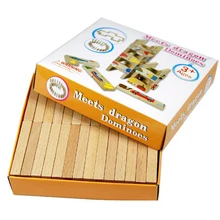 28 шт. животных головоломки домино высокого качества Обучающие деревянные игрушки игрушка, подарок для ребёнка