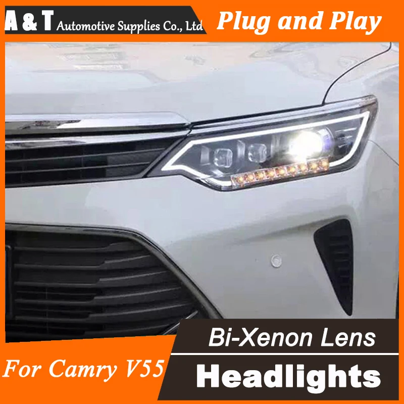 Car Styling for 2014 2015 Toyota Camry V55 LED Headlight assembly for