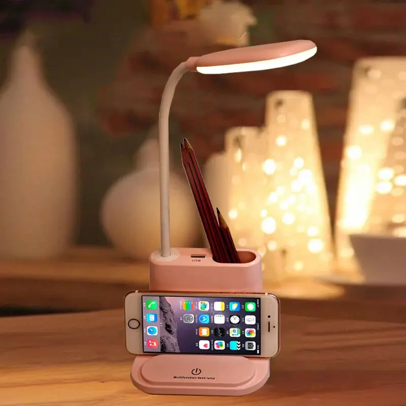 

LED Tabl Lamp,USB MultiFunction Desk Lamps with 2 Color Modes Stepless Dimming with USB Charging Port, Touch Control