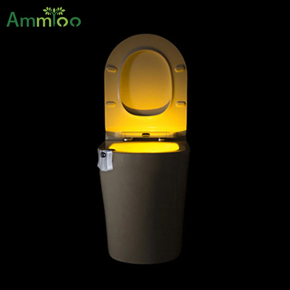 

AmmToo PIR Motion Sensor Toilet Seat Novelty LED lamp 8 Colors Auto Change Infrared Induction light Bowl For Bathroom lightings