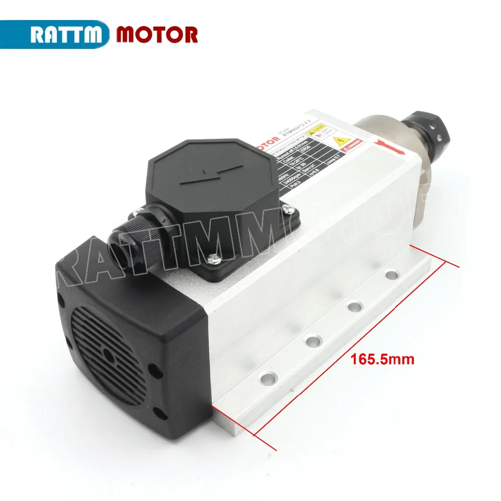 Квадратный 2.2kw мотор шпинделя с воздушным охлаждением ER20 runout-off 0,01 мм 220V 6A 4 керамический подшипник, гравировальный станок с ЧПУ