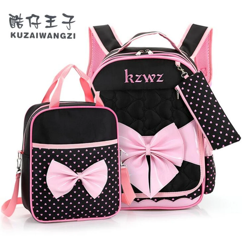 New Fashion Children School Bags for Girls Backpack Female Kid Bag Child Printing Backpacks for Teenage Girls Bow Suit X013(China (Mainland))