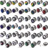 1 Pair Silver Color Stainless Steel Double Side Plain Men Ear Stud Barbell Maple Earrings Women Ear Plugs Piercing Jewelry ► Photo 2/6