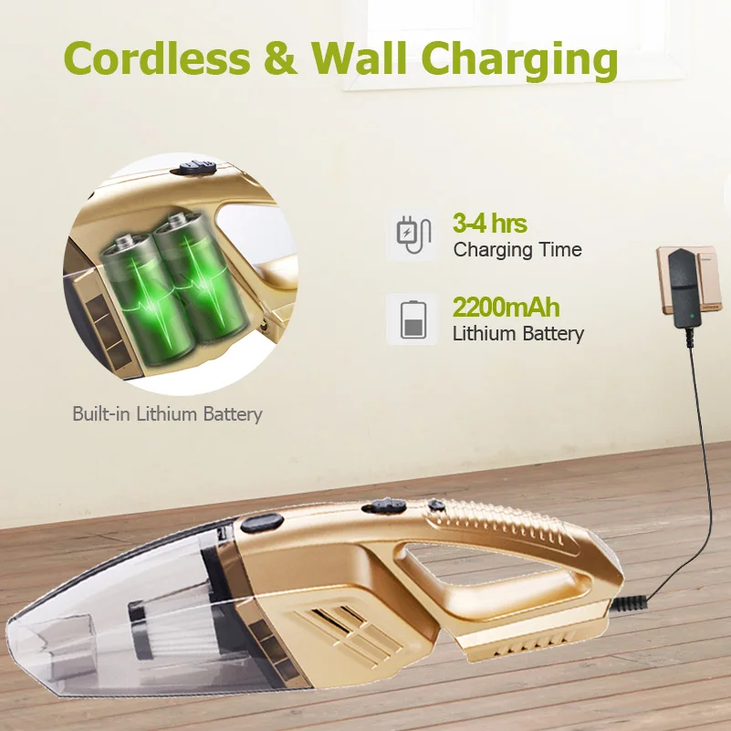 Tanie GRIKEY bezprzewodowy odkurzacz samochodowy bezprzewodowe środki czyszczące odkurzacz ręczny samochód bezprzewodowy odkurzacz do samochodu domu 5000Pa