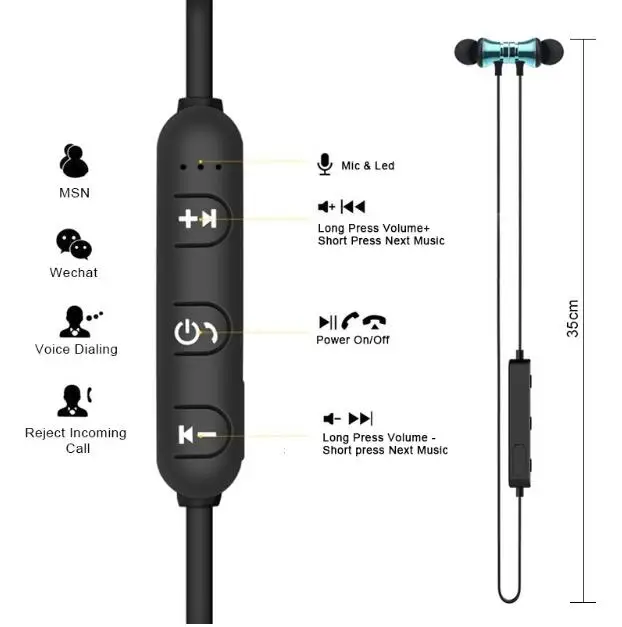 Магнитный наушник с функцией Bluetooth XT 11 Беспроводные спортивные наушники