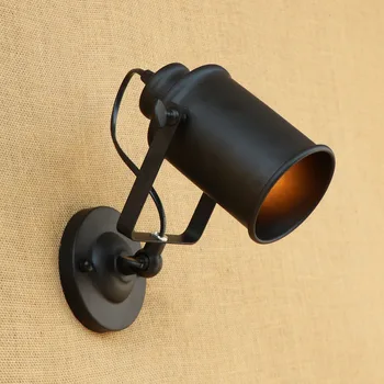 

Black Iron American Village Vintage Wall Lamp Aisle Creative Bedroom E27 Bulb wall light restaurant led wall lamp RWL0069