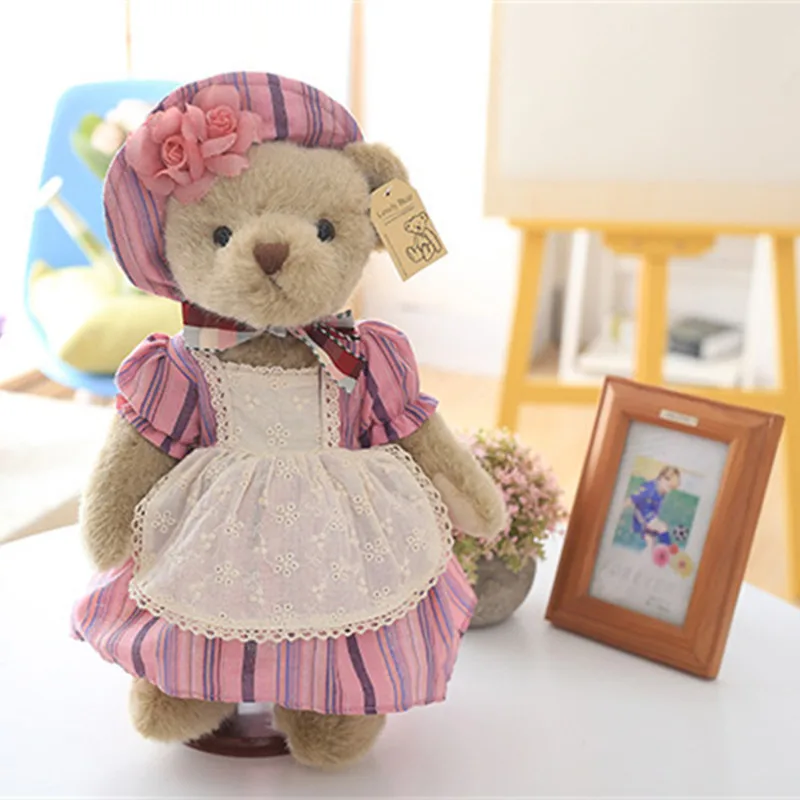 Kawaii совместный плюшевый мишка в юбке плюшевые мягкие игрушки пара медвежат куклы