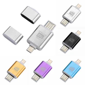 

usb card reader sd usb card adapter Micro SD OTG USB 2.0 2In1 Flash Drive Card Reader For Smartphone PC Tablet High speed z7