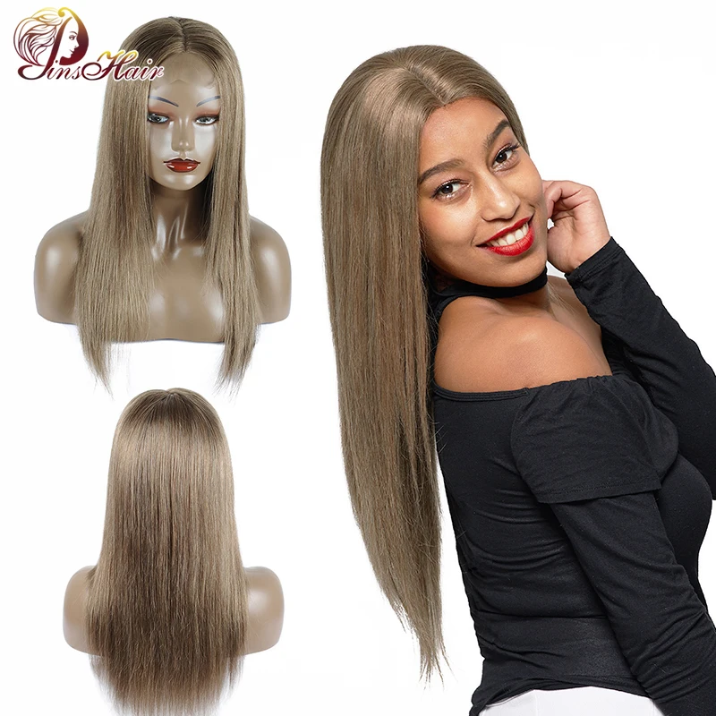 

Pinshair #126 Colored Lace Front Human Hair Wigs Green Straight Hair 4*4 Closure Wig Peruvian Nonremy Human Hair Wig 180 Density