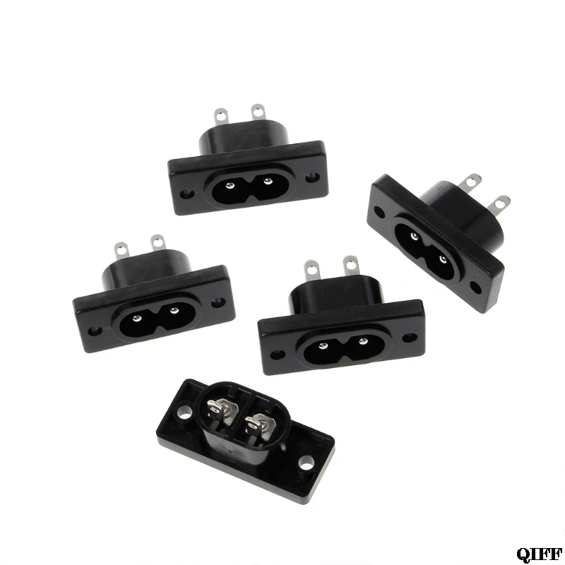 Прямая поставка и оптовая продажа 5 шт IEC320 C8 2 терминал Мощность Plug входное гнездо AC 250 V 2.5A Mar28