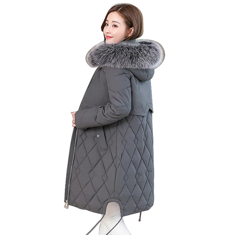 Plus size 5XL Big Fur 2018 New Parkas Female Women Winter Coat Thick Cotton Winter Jacket Women Outwear Parkas for Women Winter