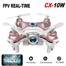 Мини Дрон с камерой Радиоуправляемый квадрокоптер Cheerson CX-10W Wi-Fi FPV светодио дный 3D флип Обновление версии Вертолет игрушка в подарок VS CX10 CX-10C FSWB