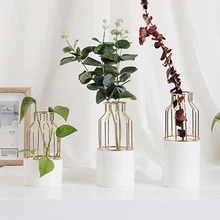 Nordic стиль керамика гладить книги по искусству ваза простой геометрический дизайн цветок вазы декоративные для дома для завод Роза горшок