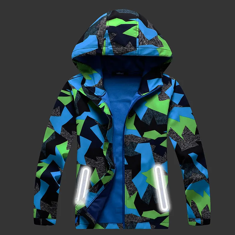 Новое поступление, флисовая куртка с катионным принтом, высококачественное повседневное пальто для мальчиков и девочек на осень и весну, водонепроницаемая ветровка, От 3 до 15 лет