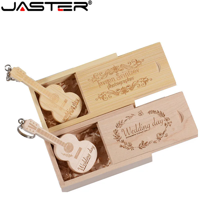 Jaster логотип на заказ деревянная гитара ручка привод Гитара s usb флеш-накопитель карта памяти Флешка 8 г 16 ГБ 32 ГБ Подарочный металлический брелок для ключей