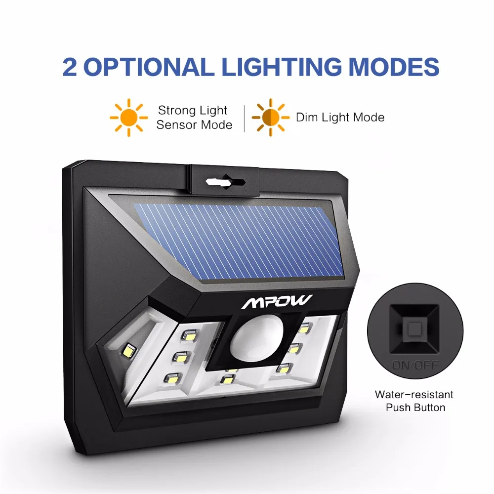 Mpow 10 LED Solar Outdoor Lights  (6)