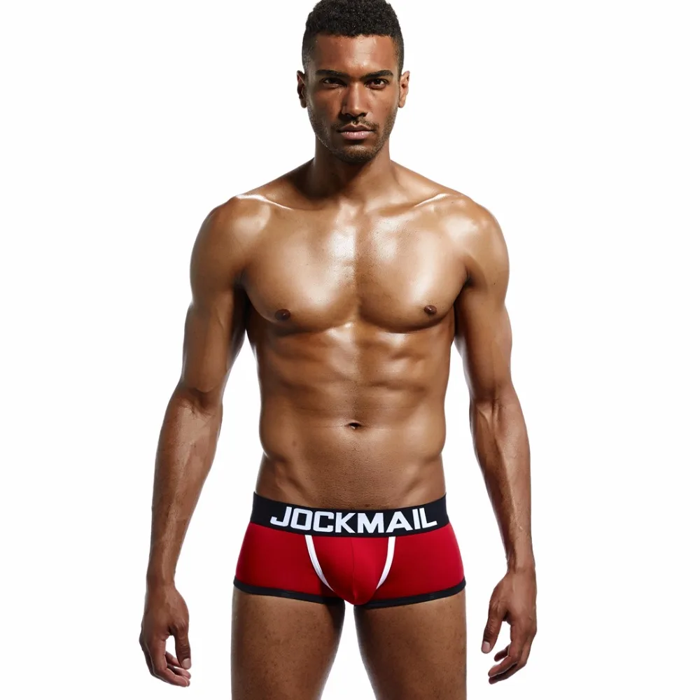 best mens underwear JOCKMAIL Brand Men Underwear Boxer shorts Backless Buttocks Cotton Sexy open back Gay Men Underwear JockStrap cuecas Gay panties mens boxers with pouch