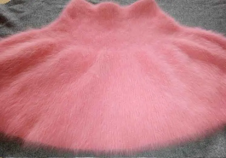 Новое поступление, юбка из натурального норкового кашемира, модная повседневная юбка из натурального норкового кашемира, большие размеры от производителя, OEM KSR5 - Цвет: Pink