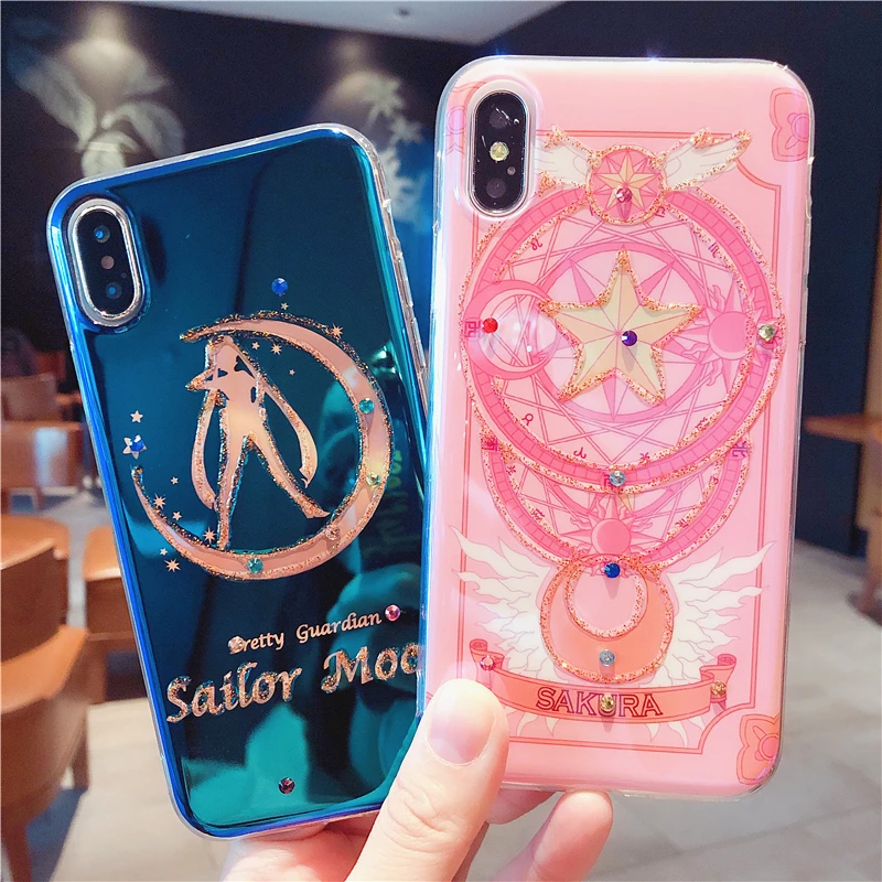 

Retro cartoon cute mouse Phone Case For iPhone X 8 7 6 6S Plus Blu-ray Drill For iPhone XS Max XR Xs Soft blue-ray soft Cases
