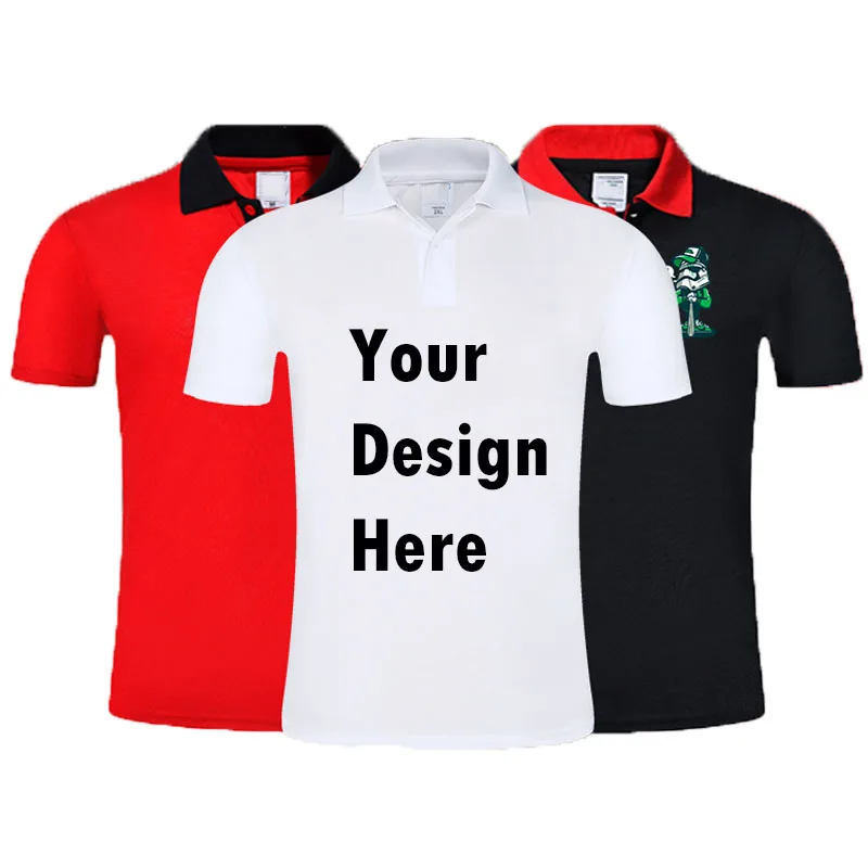 

Plus Size Custom Printing DIY Brand New Men's Polo Shirt Personalized Your Logo Men Short Sleeve Shirt Jerseys Polo Shirts M-3XL