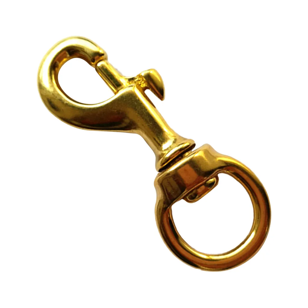 1 Pcs Heavy Duty Brass Single Ended Swivel Eye Snap Hook for Scuba Diving Clips Straps Bags Belting Key Chain Tents Pet Collar 