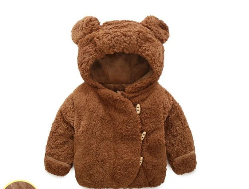 Children Boy Girl Long-Sleeves Autumn Winter Clothes Cartoon Bear Coat