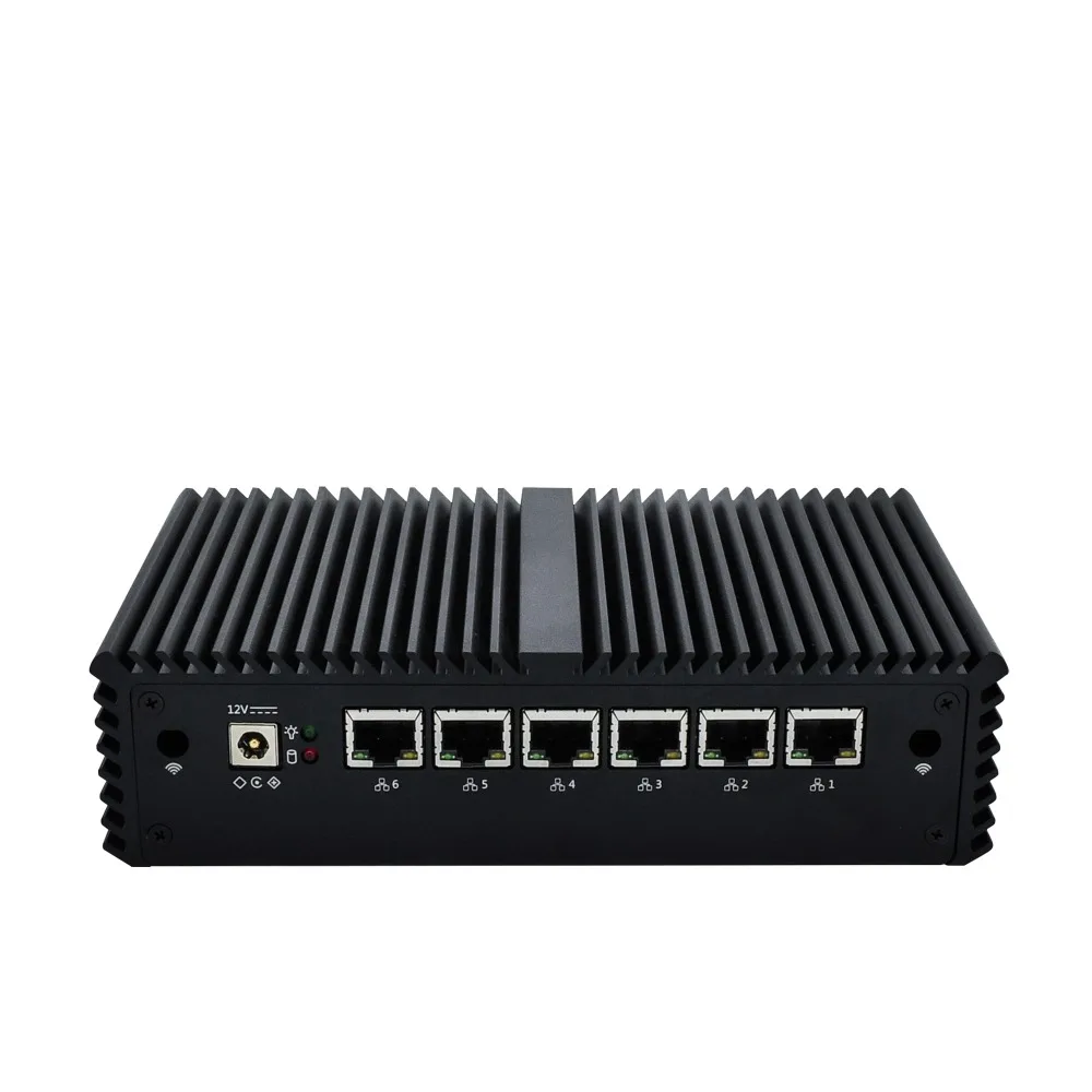 QOTOM Kaby Lake CPU Fanless Mini PC Q525G6 Q535G6 3965U/Core i3-7100U 6 Gigabit NIC Router AES-NI PF Ubuntu CentOS 2