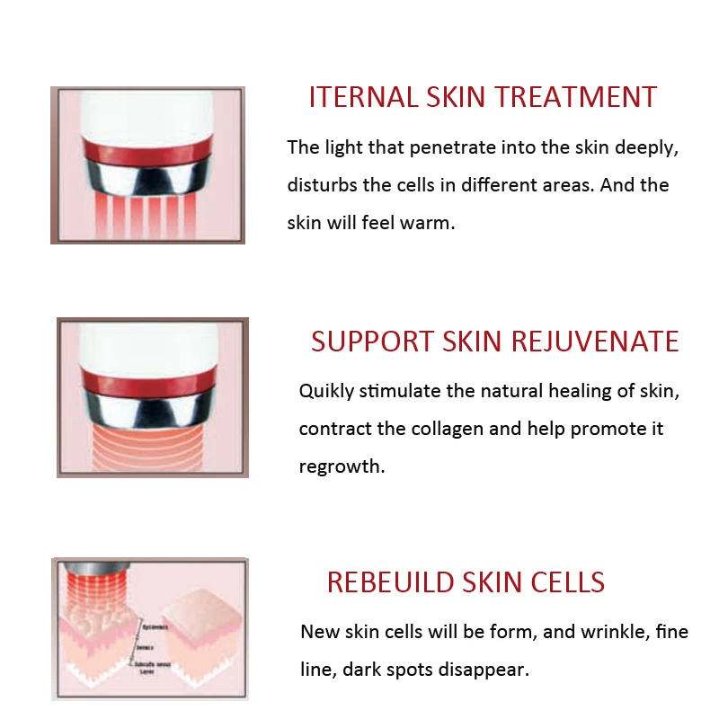 Aquecimento Profissional Vermelho Led Enrugamento Ponto Pigmento Remoção Borracha Pele Aperto Resurfacing Facial Beleza Máquina Ipl Luz 7 ponto pigmento remoção borracha pele aperto resurfacing facial beleza máquina