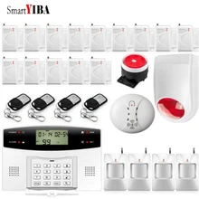 SmartYIBA Fire Smoke Detector Wireless Wired GSM SMS Home Burglar Security Alarm System Russian Spanish French Italian Voice