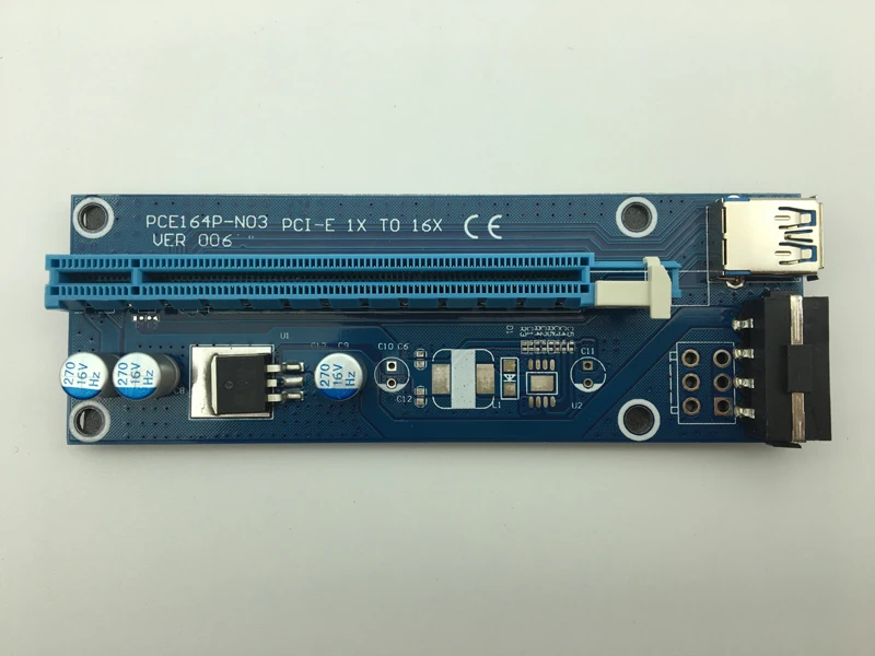 Мини PCIE Riser Card PCI-E PCI Express 1x to 16x USB 3,0 кабель SATA to 4Pin IDE Molex источник питания для майнинга BTC