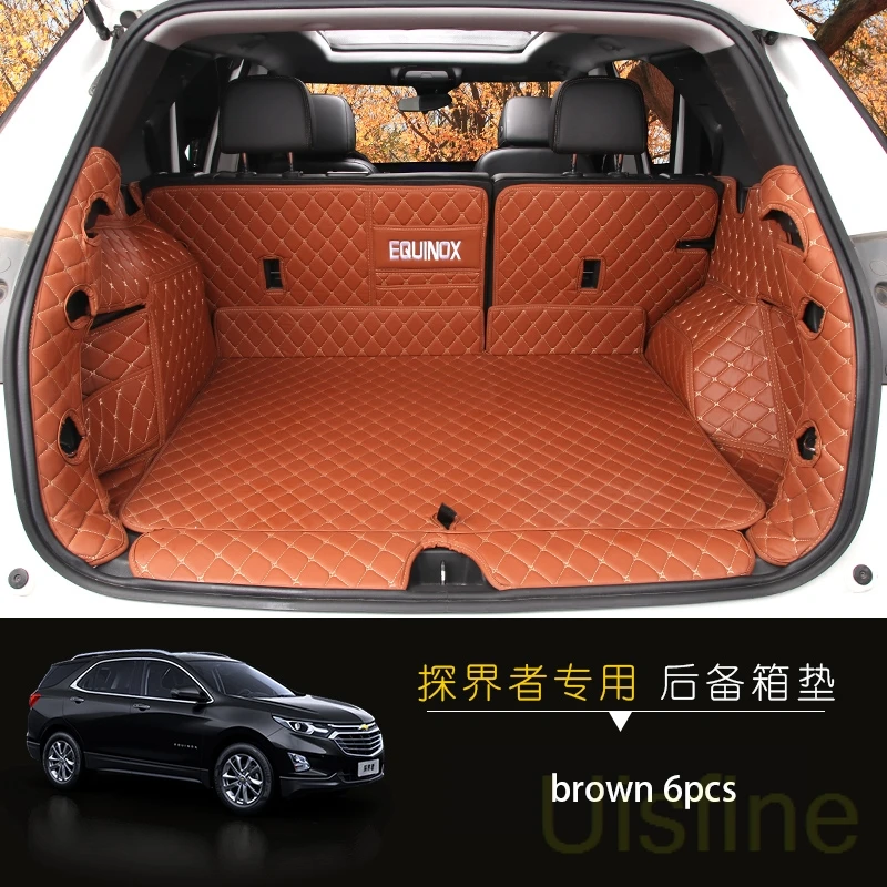 Коврик для багажника, Накладка для хвоста, полный корпус, модификация интерьера, автомобильные аксессуары для Chevrolet Equinox - Цвет: brown 6pcs