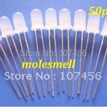 50 шт в наборе, 5 мм белый матовый Высокое Мощность яркий круглый светодиодный светодиодная лампочка 5 мм молочно-белый светодиодный матовый белый светодиодный