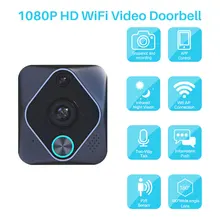 1080 P HD WiFi видео дверной звонок умный дом Безопасность Видео домофонный дверной звонок ИК ночного видения PIR Обнаружение движения через приложение управление