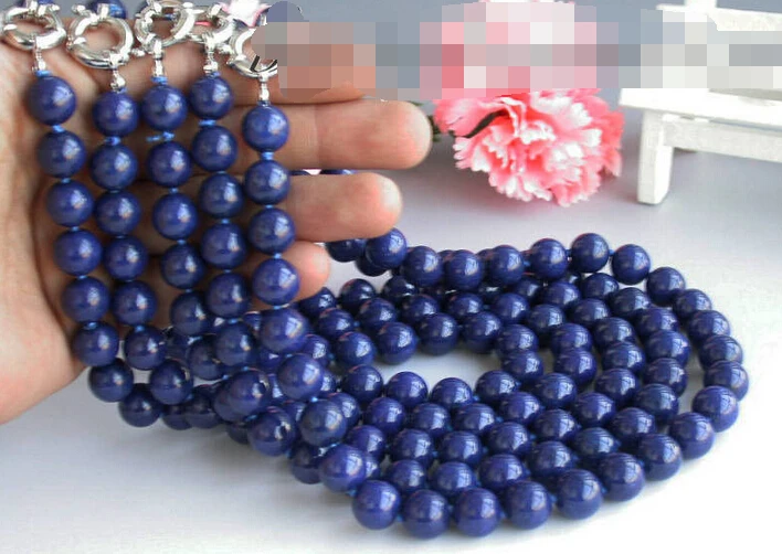 Мисс шарма Jew1022 оптовая продажа 5 шт. 17 &quot 12 мм круглый лазурит бусины ожерелье |
