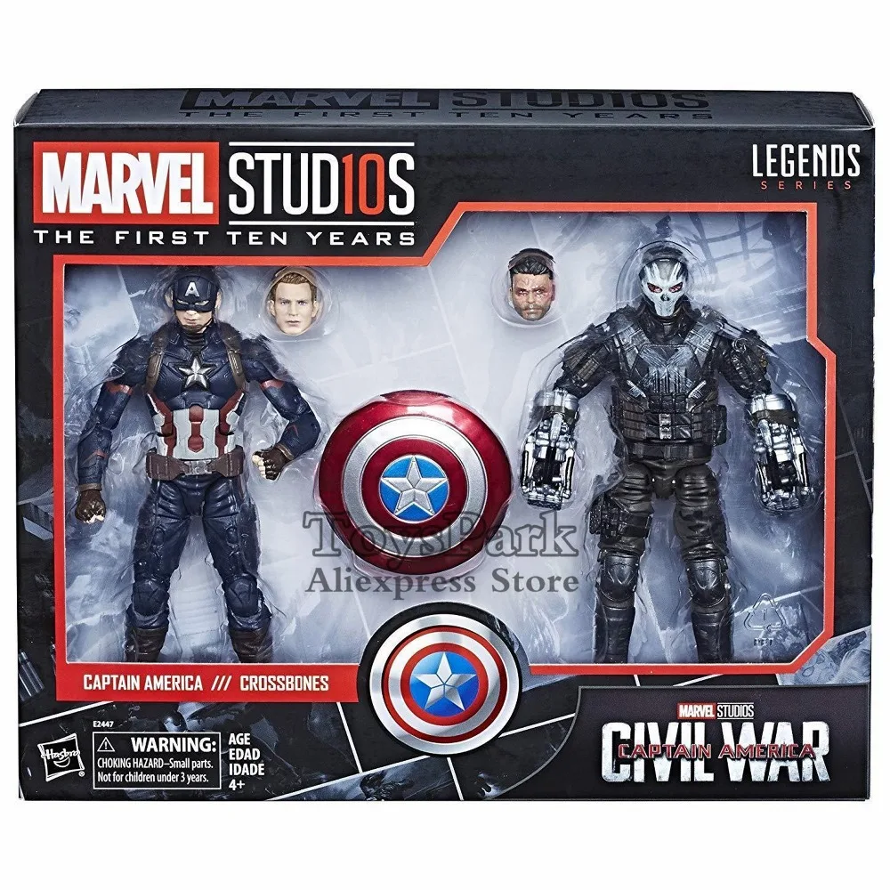 

Marvel Legends 10th Anniversa 6" Captain America & Crossbones 2 Pack Set Action Figure Marvel Studios Civil War First Ten Years