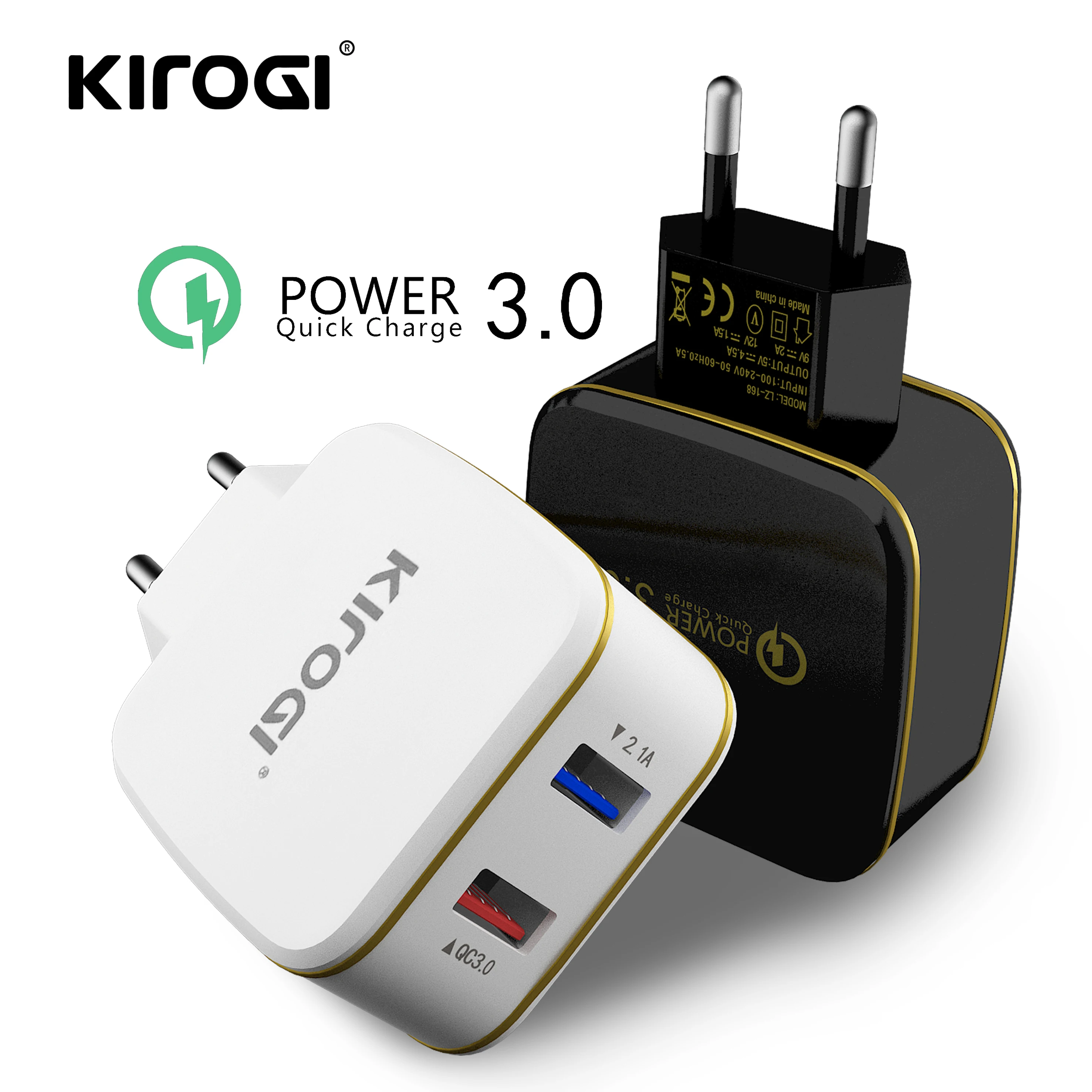 KIROGI QC 3 0 USB быстрое зарядное устройство для телефона дорожный настенный адаптер 30