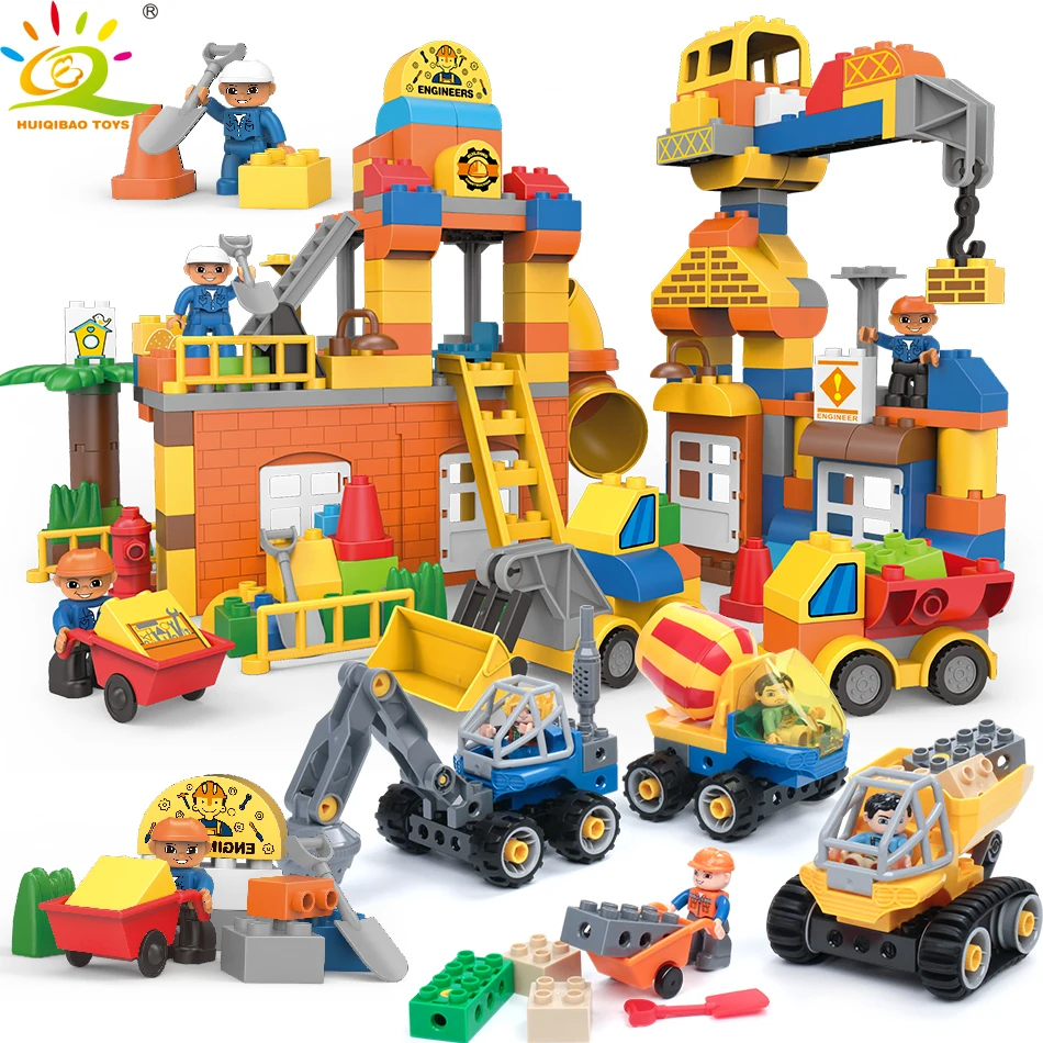 HUIQIBAO Toys Construction House Large Size Building Blocks For