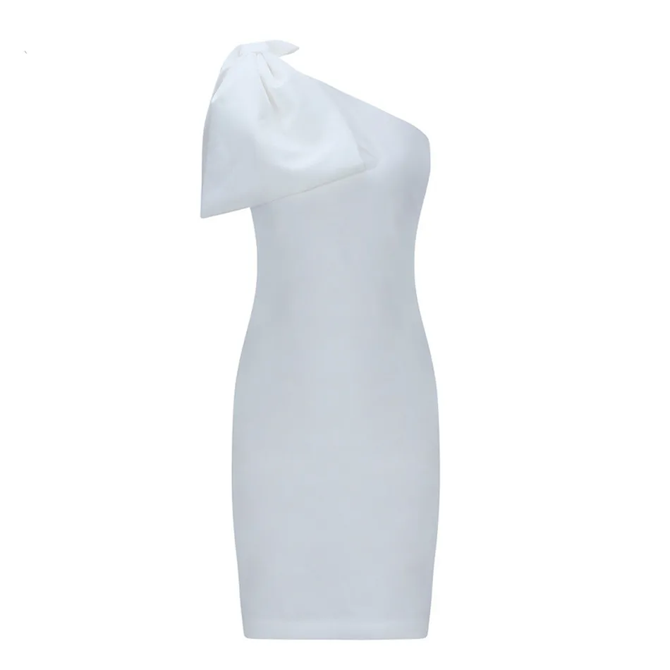 2019 moda Bandag vestido Sexy para mujer noche Club noche fiesta manga inclinada hombro bolsa cadera cuerpo con vestidos al por mayor - 4