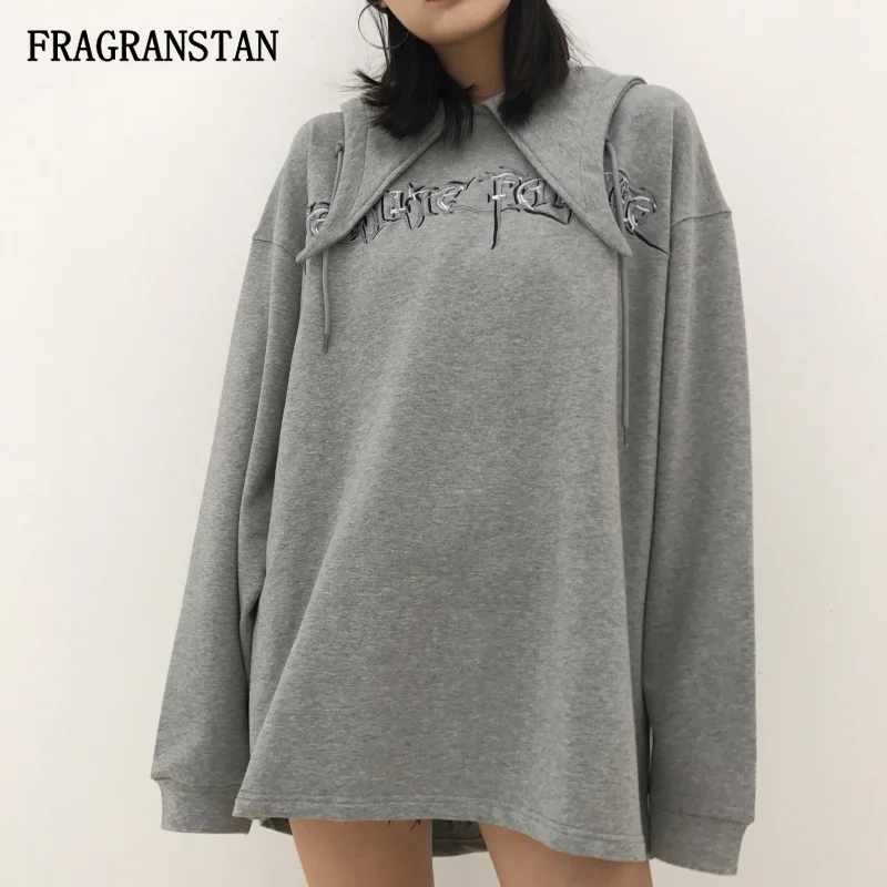 

2018 Female Spring Autumn New Harajuku Loose Hoodies Women Fashion Letter Embroidery Sweatshirts Lady Casual Plus Size Top JQ118