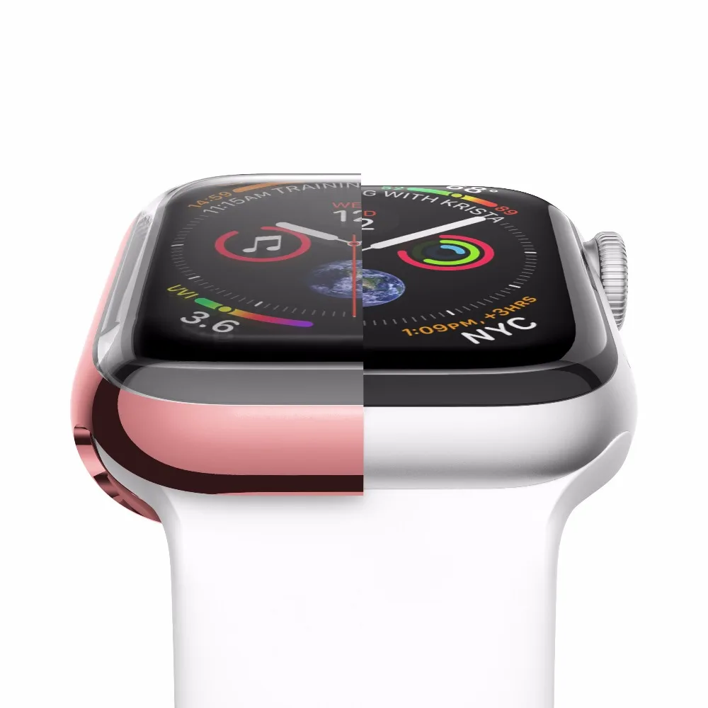 Мягкий прозрачный чехол для Apple Watch Series 4, тонкий Чехол 40 мм, 44 мм, ТПУ, мягкий чехол для Apple Watch, защитный чехол