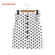 Летние модные юбки бумажная сумка мини пуговица для юбки Fly Высокая талия Femme Blusas шорты женская одежда повседневная Vestidos Bodycon