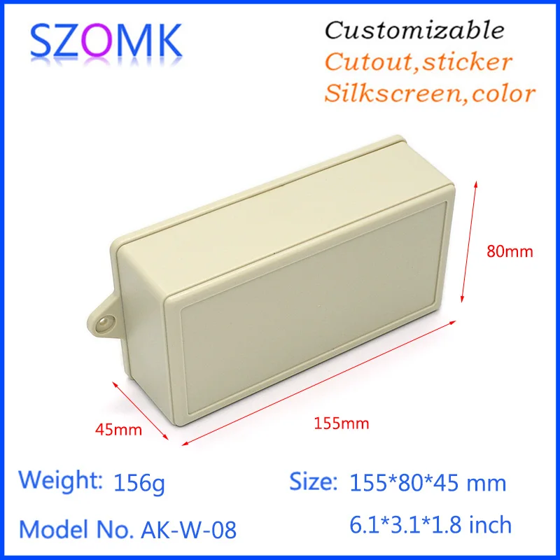 

4pcs a lot szomk plastic Enclosure for PCB POWER shell Electric project box DIY motor for equipment connector case 155*80*45mm