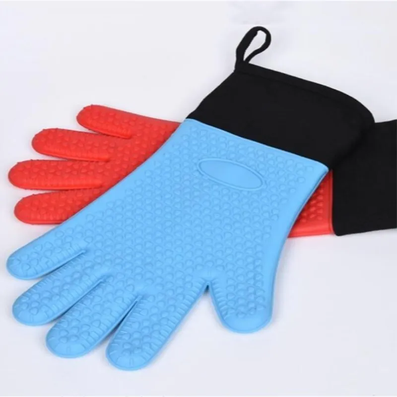 Silicone Cooking Gloves Heat Resistant Oven Mitt for Grilling, BBQ