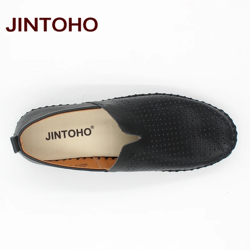 Туфли JINTOHO мужские из натуральной кожи Модные слипоны итальянские кожаные лоферы