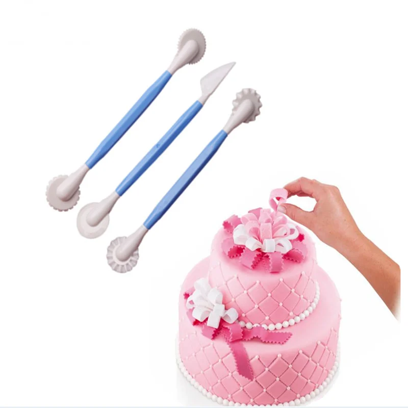 3pcs Baking Tools 6 Patterns Flower Carving Group Cake Tools Decorative