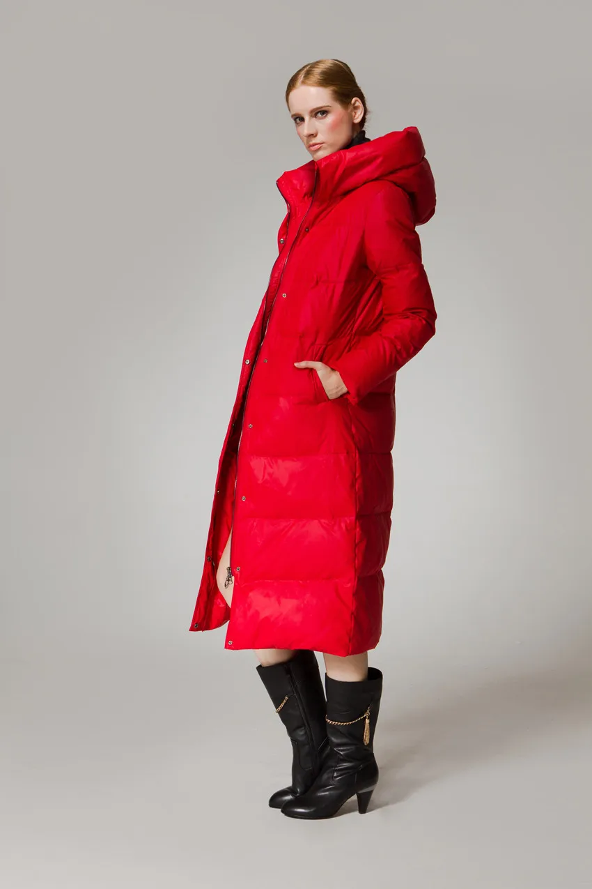 AYUNSUE Европейский 90% утиный пуховик Женская парка бренд X-long с капюшоном campera pluma Женское пальто плюс размер LX898